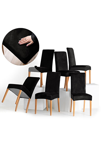 Amelia Home Set of 6 velvet Velvet covers with Stretchy back and seat, 190 g/...