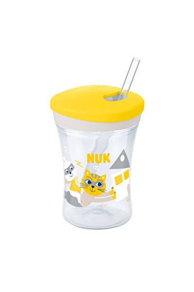 Nuk Evolution Action Cup with Straw 230 ml, 12 Months+, Yellow