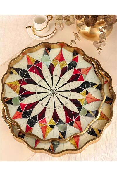 Paçi Royal Charme Sarissa 2’li Dekoratif Tepsi 36 & 40 cm Yaldızlı