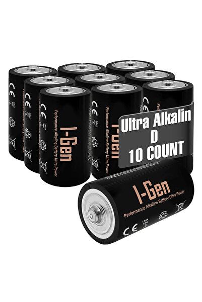 I Gen LR20 Ultra Alkalin D Boy Pil 1.5V Büyük Boy Pil 10'Lu Paket