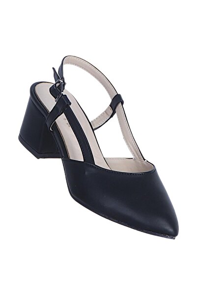 Ayakcenter Byn Ayışığı By25 Black Skin Femei 6Cm pantofi cu toc
