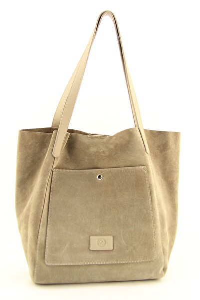 EYLÜL EZGİ BUTİK Hobo Large Genuine Suede Leather Shoulder Bag