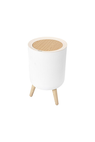 silabor Akıllı Sensörlü, Uzun, Ahşap Görünümlü Ev Tipi Çöp Kutusu; Şık ve Gen...