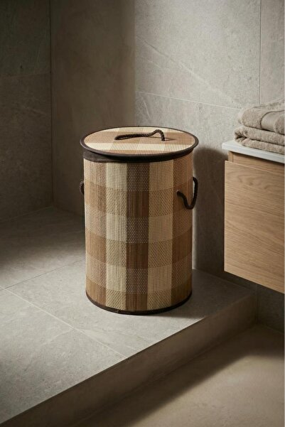 ACAR ΣΤΡΟΓΓΥΛΟ ΠΤΥΠΛΩΜΕΝΟ ΚΑΛΑΘΙ ΠΛΥΝΤΗΡΙΟΥ ΑΠΟ ΜΠΑΜΠΟΥ ΣΕ ΑΝΟΙΧΤΟ ΚΑΦΕ ΧΡΩΜΑ