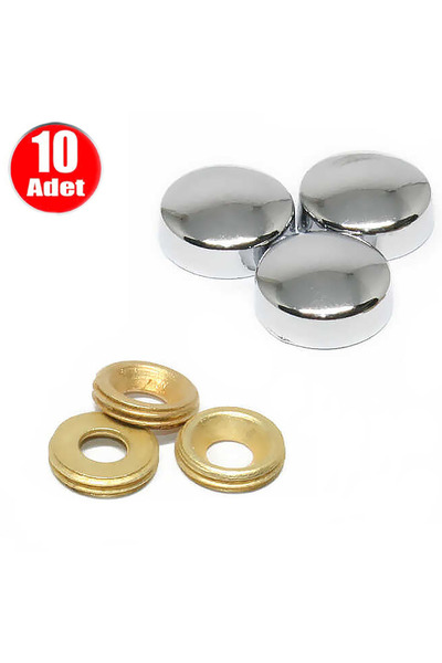 ALETÇANTAM Krom Vida Kapağı Vida 15 MM Gizleyici Kapak (10 Lu Paket)