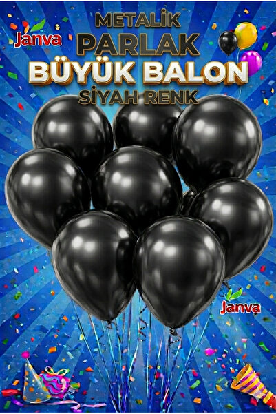 Janva 100 adet Metalik Parlak Büyük Boy Balon Parti Doğum Günü Açılış Süsleme...
