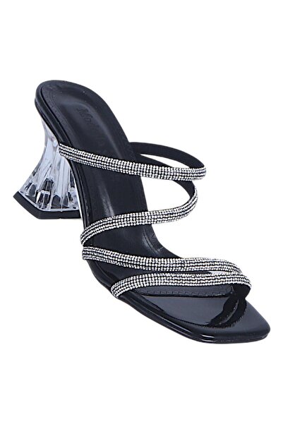 Ayakcenter Byn Ayışığı By24 Black Women's 7cm Heels Slipper