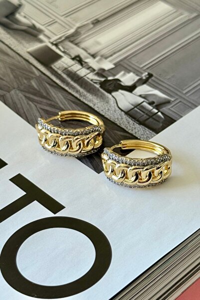 Trendy Butik أقراط مفصلة سلسلة الصلب