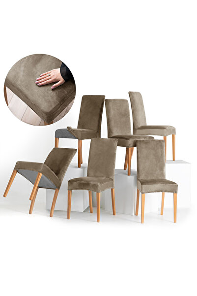 Amelia Home Set of 6 velvet Velvet covers with Stretchy back and seat, 190 g/...