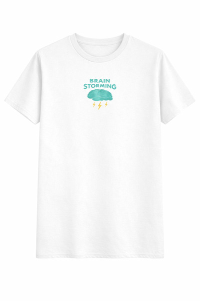 CLAYES Μπλουζάκι Unisex με τύπωμα Brain Storming oversized 100% Βαμβάκι Μαύρο...