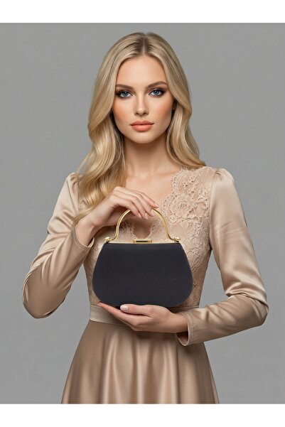 Biçanta Rochie de seară pentru femei, culoare neagră, cu sclipici, satin și p...