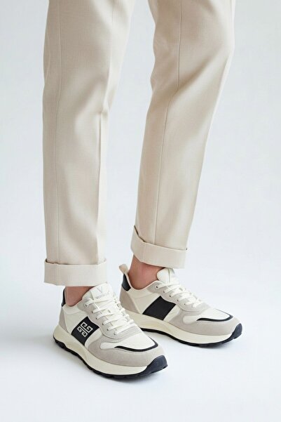 Voyager V26YA-0435 Krem Cilt Günlük Erkek Sneaker Ayakkabı