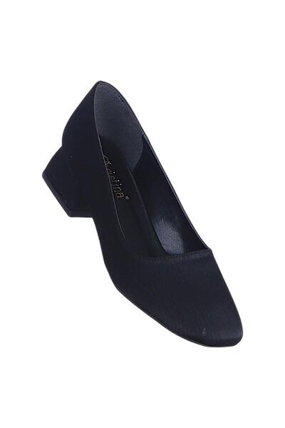 Crista C8 Satin Negru Femei 3Cm pantofi cu toc