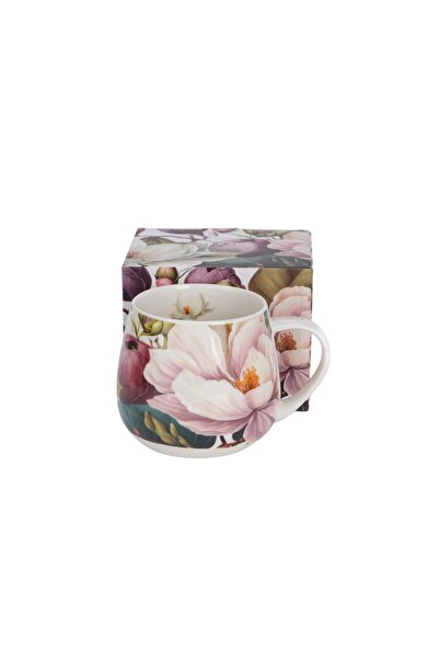 houseofgifts Premium Magnolia Porcelain Mug 430 ml – Floral Pattern