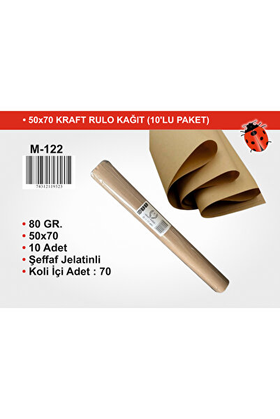 mr.paper 50x70 cm Kraft Ambalaj ve Hediye Paketleme Kağıdı - 80 Gr. Kalın (10...