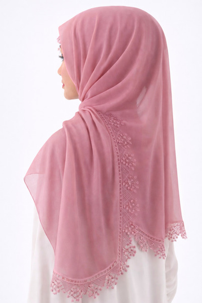 Paciqa Women's Chiffon Lace Piece Needle Embroidered Mevlüt Shawl Evening Dre...