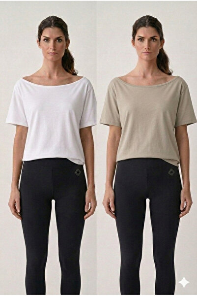 CNG MODA Σετ μπλουζάκια διπλής στρώσης Basic Combed Cotton M Μοντάλ με άνετη ...