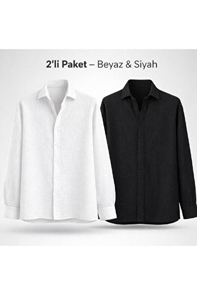 BASEL.CO Premium Relaxed Muslin Shirt -Easy-Care, Wrinkle-Free and Non-Shrink...