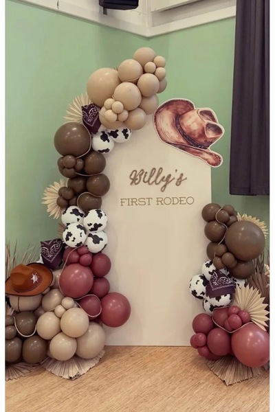 Çemrek Süs Parti Rosewood Milk Coffee Chocolate Coffee Cow Patterned Balloon ...