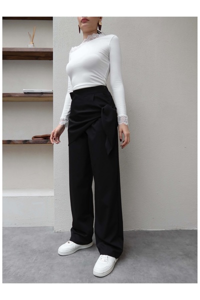 ESRAHELVACI Fular Tie-Detail Fabric Trousers