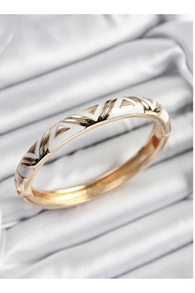 ella'nın çarşısı Mineli Gold Beyaz Renkli Taşlı Kelepçe Bileklik. Ölçü: 6 mm ...