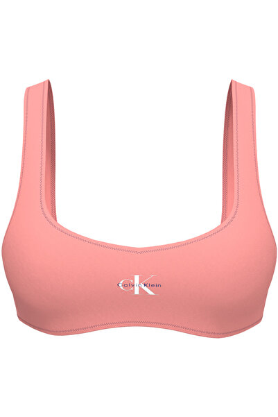 Calvin Klein Kadın Pembe Logo Detaylı Bralet Bikini Üstü