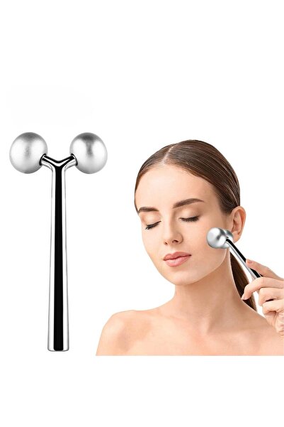 Naturachi Aparat de masaj facial din metal Face Yoga Guasha 3D Roller Graston...