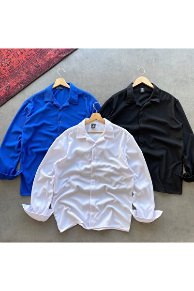 THANBUTİK قميص رجالي قماش مجدّل قطعة من مجموعة 3'lü Bayramlık