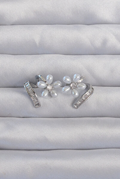 online kapsulavm avm alışveriş Brass Silver Color Zircon Stone Curved Pearl F...