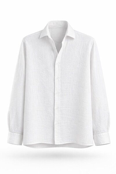BASEL.CO Premium Relaxed Muslin Shirt -Easy-Care, Wrinkle-Free and Non-Shrink...