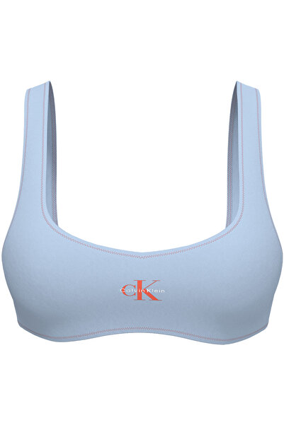 Calvin Klein Kadın Mavi Logo Detaylı Bralet Bikini Üstü