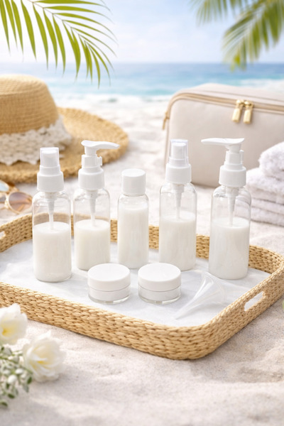 Kitchen Dream 10 Piece Travel Bottle Set with Special Bag Holiday Travel Bag ...