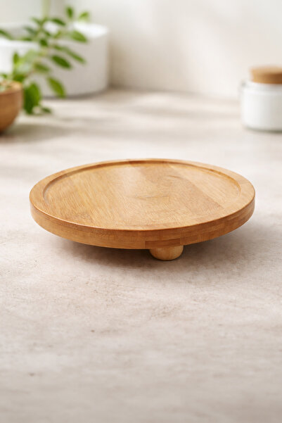 Vadi Bambu Sunum Tabağı Servis Tepsisi Kahvaltı Organizer 11 cm