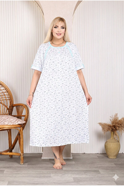 ZBTEKS Cămașă de noapte pentru mamă, 100% bumbac, cu mânecă scurtă, cu croial...