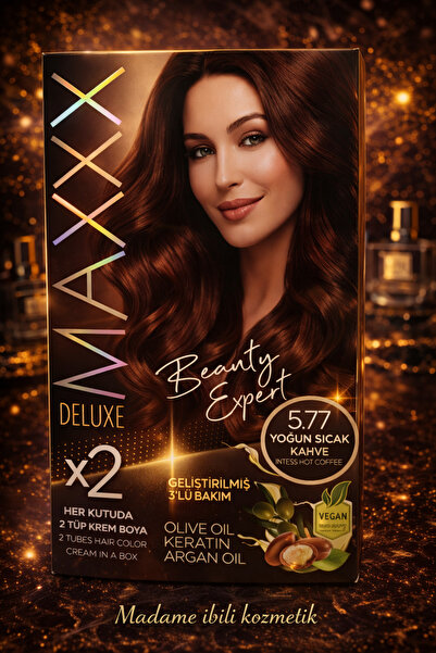 Maxx 5.77 Yoğun Sıcak Kahve Saç Boyası Profesyonel Kuaför Boyası Kalıcı Yoğun...