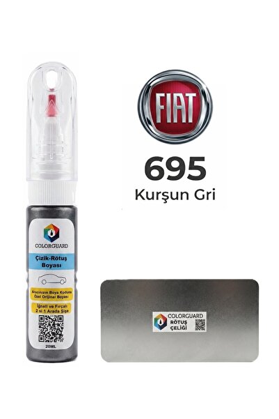 COLORGUARD FIAT 695 Kurşun Gri İğneli ve Fırçalı Özel Tasarım Şişe Rötuş Boya...