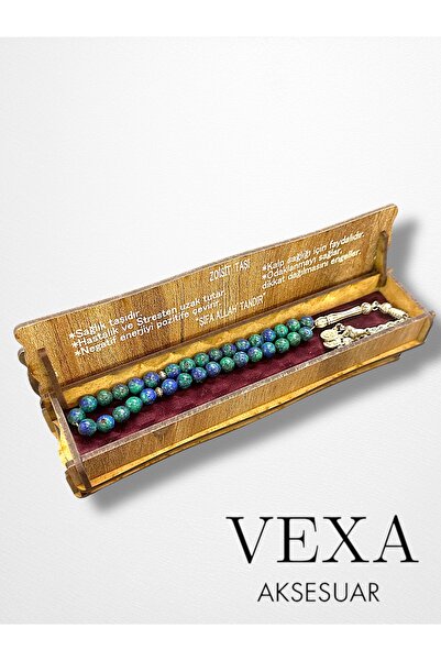 Vexa Aksesuar 100% Natural Zoisite Stone Prayer Beads Set of 33 – 8 mm – with...