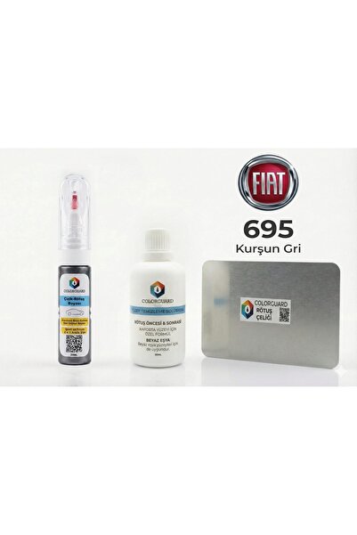 COLORGUARD FIAT 695 Kurşun Gri Rötuş Seti - 2 si 1 Arada İğne ve Fırça Uçlu Ş...