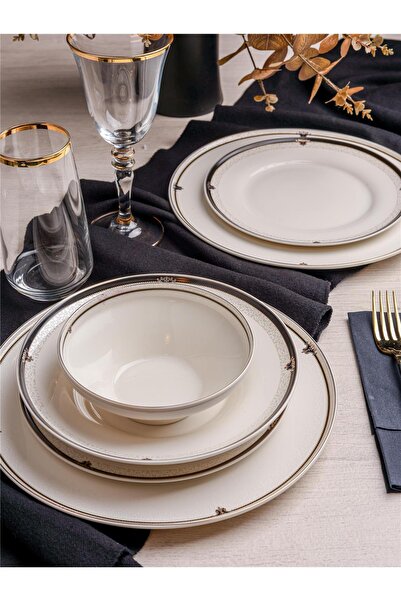 Paçi ROYAL CHARME Bonita 24 Parça Bone China Yemek Takımı – 6 Kişilik Krem De...