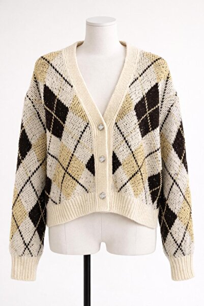 SBD Knitwear L/Xl Patterned Model Cardigan Colorful Soft Texture