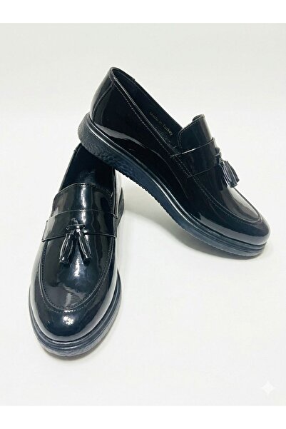 M&R YORGUNER Men's / Women's Black Patent Leather / Leather Tasseled Loafers ...