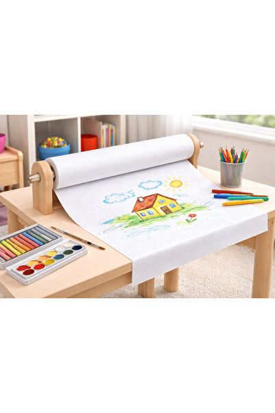 AHDTOPTAN Rulo Resim Kağıdı 120 gr 32 cm Genişlik x 50 Metre Aktivite Masası ...