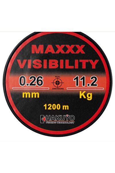 Hakuyo MONOFILAMENT MAXXX VISIBILITY ROSU FLUO NEON-1200M/ 0,23mm- 8,4 kg