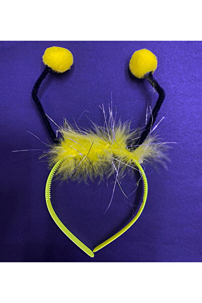 Practials Coroana de albină din plastic pentru spectacole cu pompon galben