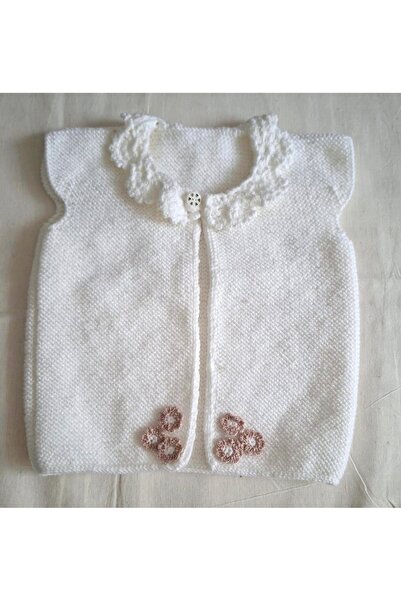 MİNOHOUSE El örgüsü kız bebek bej yelek