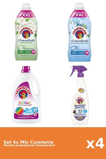 Chanteclair Set 4 Mix Curatenie Chanteclair: Lotus, Color, Lavanda, Mosc Alb