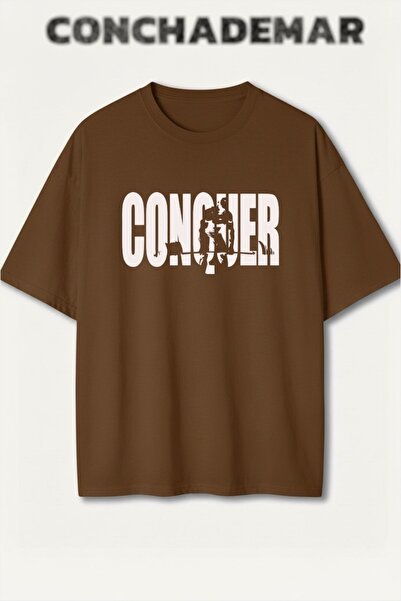 Vordevia Sportsman Štampano Premium Oversize kroj Pamuk komad T-shirt