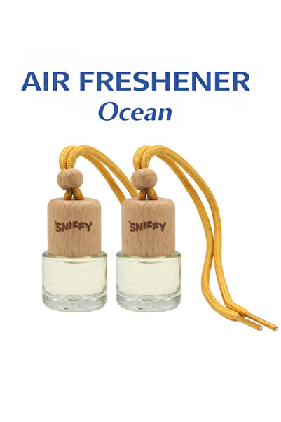 sniffy معطر جو للسيارة، عبوة مزدوجة، برائحة المحيط، يدوم طويلاً، زجاجة مانعة ...