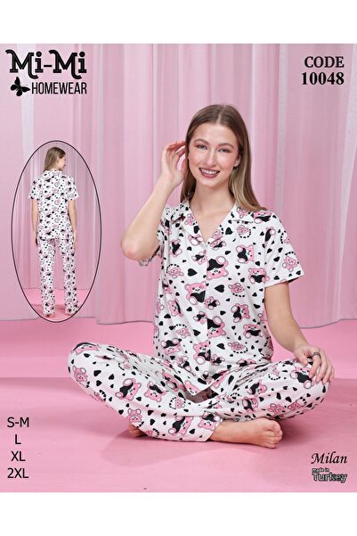 Mimi Homewear Σετ άνετων πιτζαμών με ροζ σχέδιο αρκουδάκι