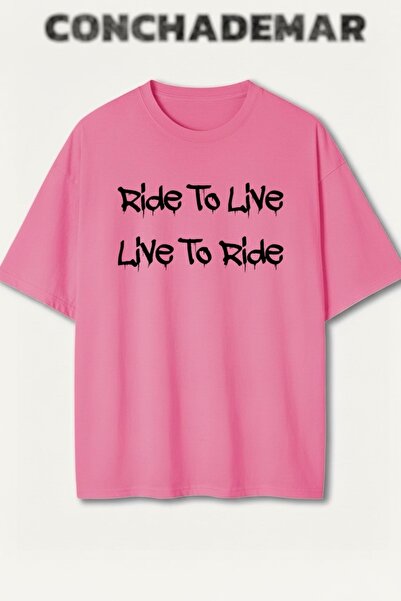 Vordevia Ride To Live με τύπωμα Premium oversized Βαμβάκι lu T-shirt